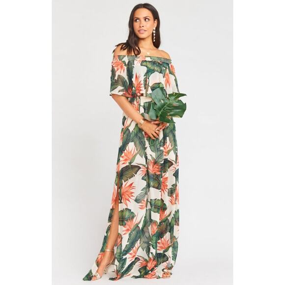 Show Me Your Mumu Hacienda Maxi Dress Ruffle Paradise Found Chiffon Size Small - Picture 2 of 7